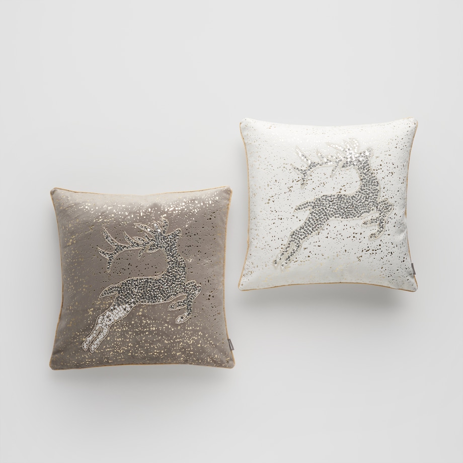 Poszewka Haftowana Dridis 45x45 cm z motywem renifera