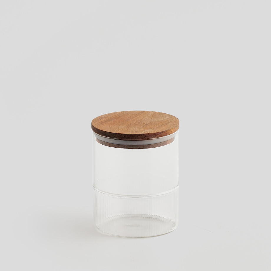 Pojemnik ze szkła borokrzemowego z akacjową pokrywką 700 ml