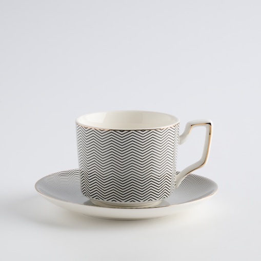 Filiżanka Ze Spodkiem Samjon z motywem geometrycznym