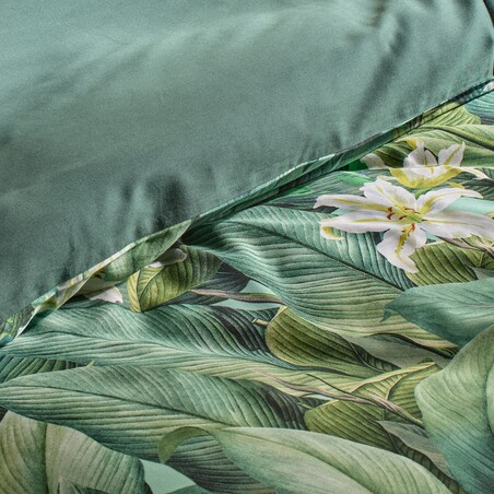 Pościel z bawełny satynowej Islano 160x200 cm z motywem liści