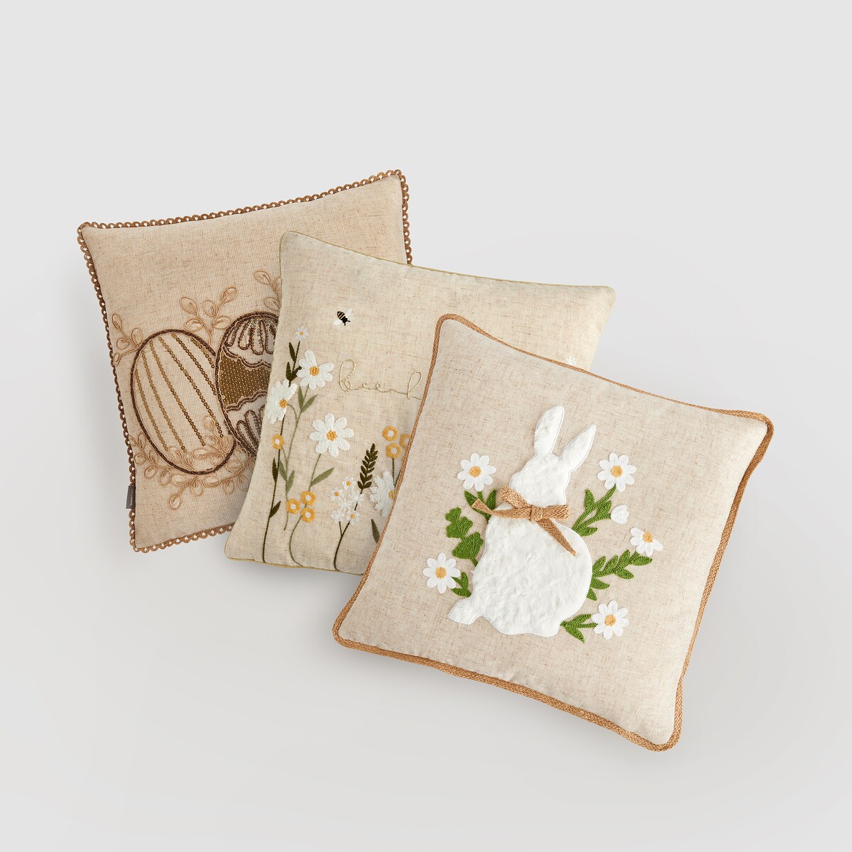 Poszewka Haftowana Olmo 45x45 cm z motywem królika