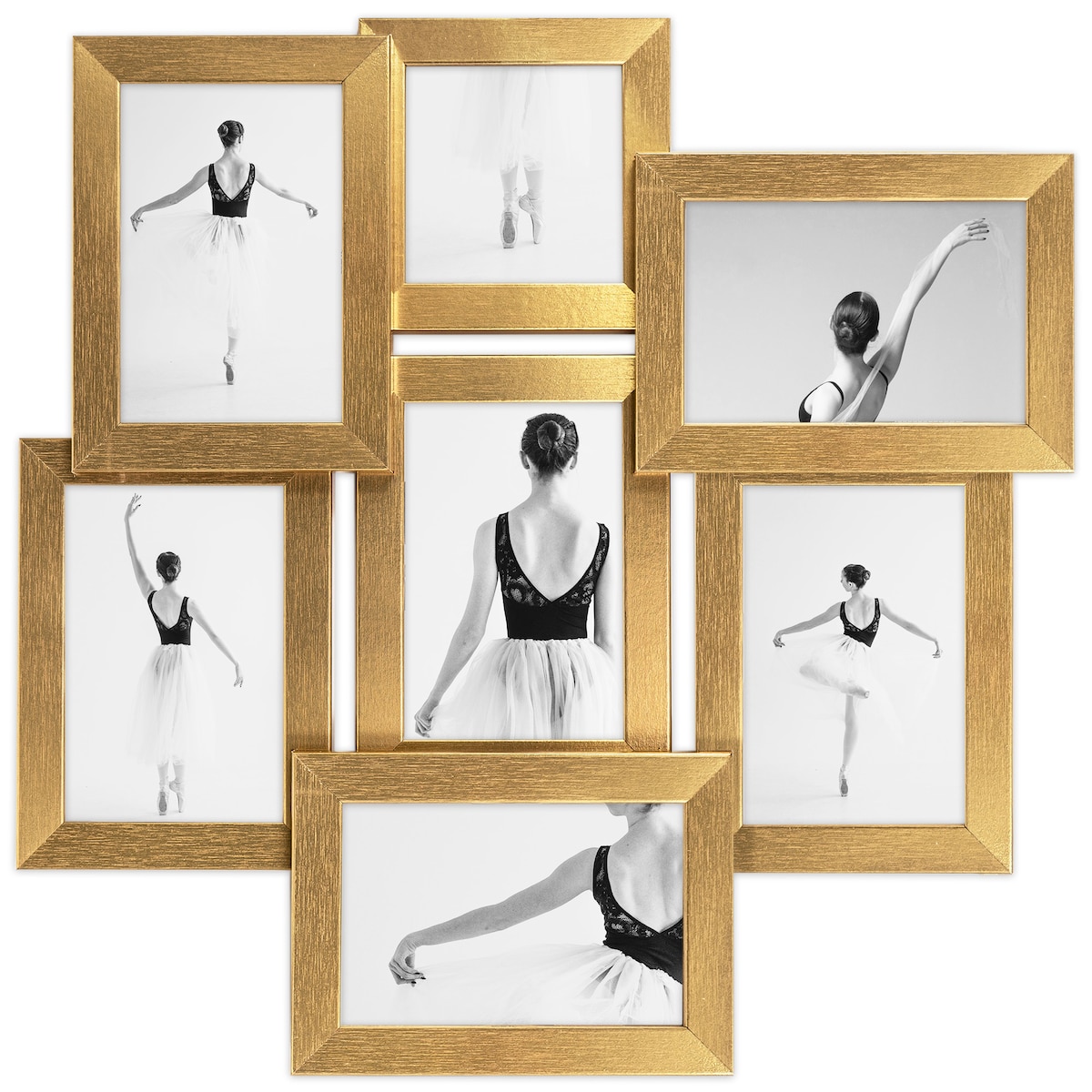 Multirama na zdjęcia złota ramka na 7 zdjęć 10x15 cm 10x10 cm FRAMAI®