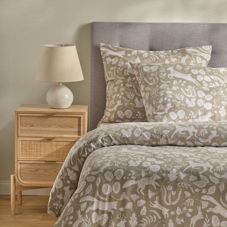 Pościel z bawełny satynowej Misne 200x220 cm z motywem zwierząt leśnych