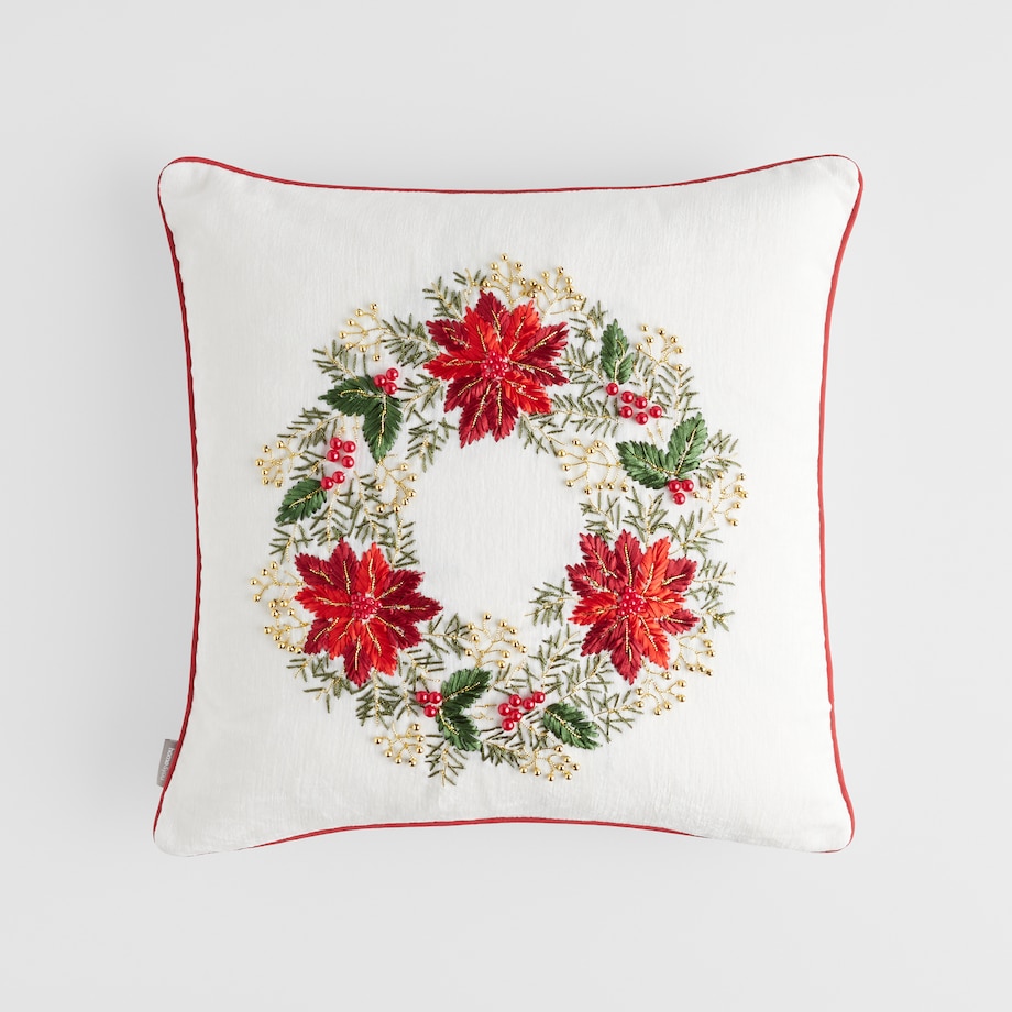 Poszewka Haftowana Coroza 45x45 cm z motywem gwiazdy betlejemskiej