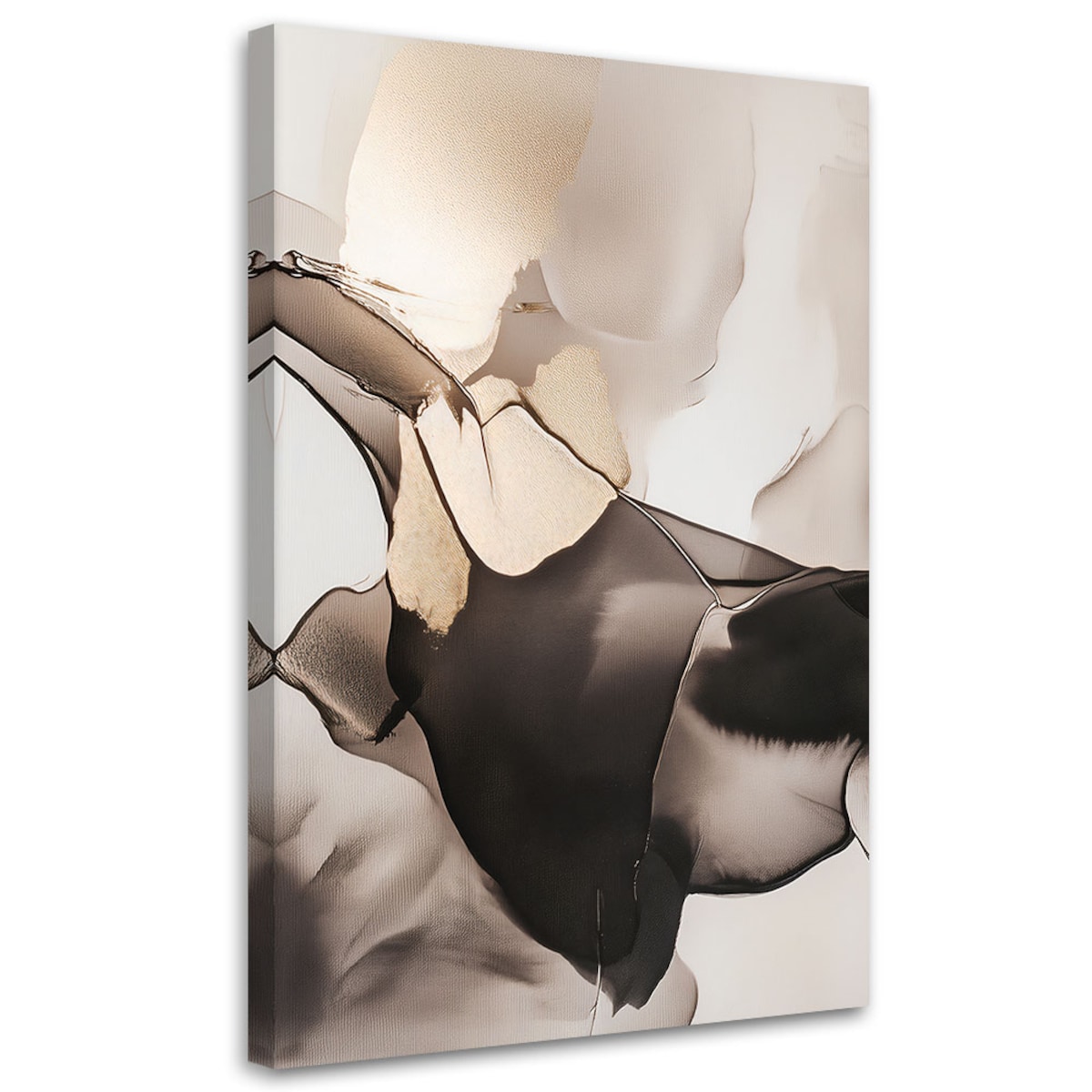Feeby Obraz do sypialni, Abstrakcja 3D Beżowy Brąz Nowoczesna 80x120