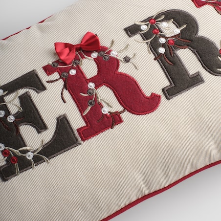 Poszewka Haftowana Lettea 60x30 cm z napisami