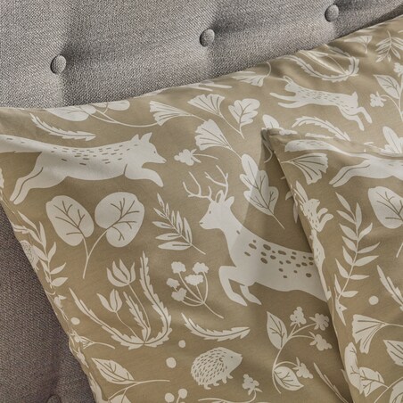 Pościel z bawełny satynowej Misne 140x200 cm z motywem zwierząt leśnych
