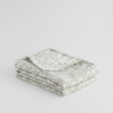 Wzorzysta żakardowa narzuta na łóżko z bawełną Flodow 200x220 cm z motywem kwiatowym