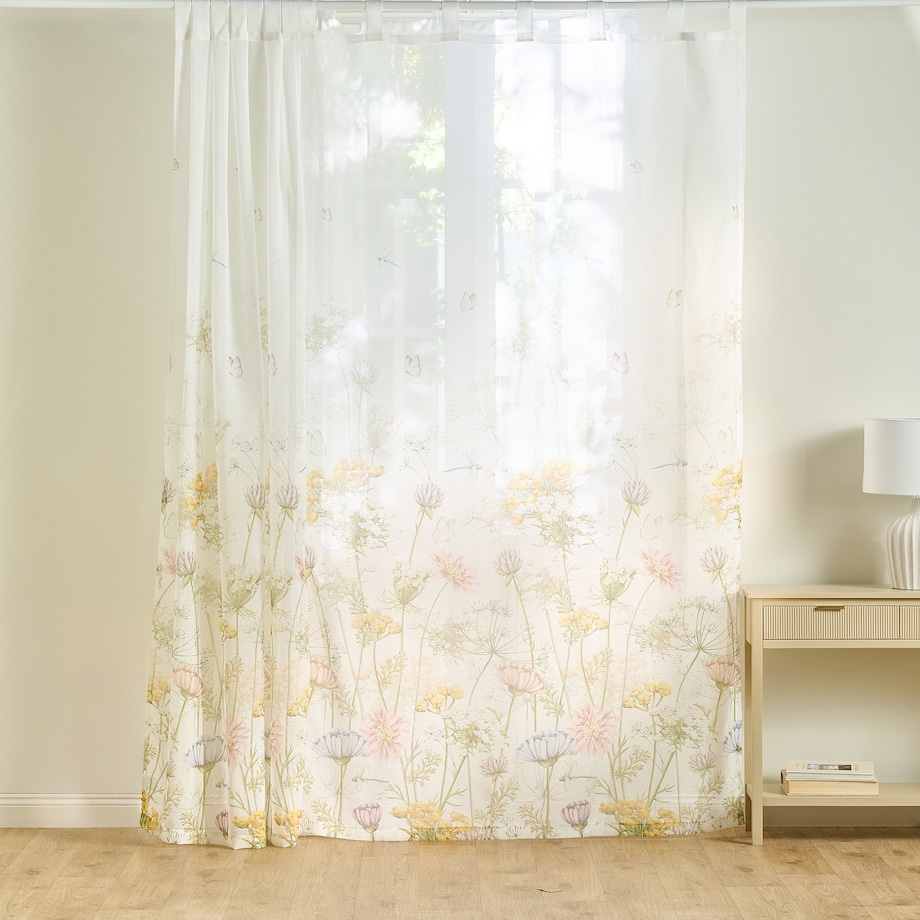 Firana Koperino 140x250 cm z motywem kwiatowym