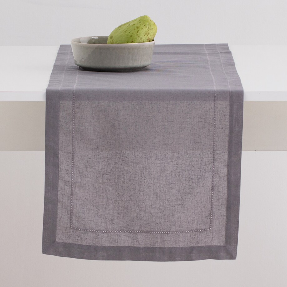 Solid Table Runner With Hemp 35x180 cm