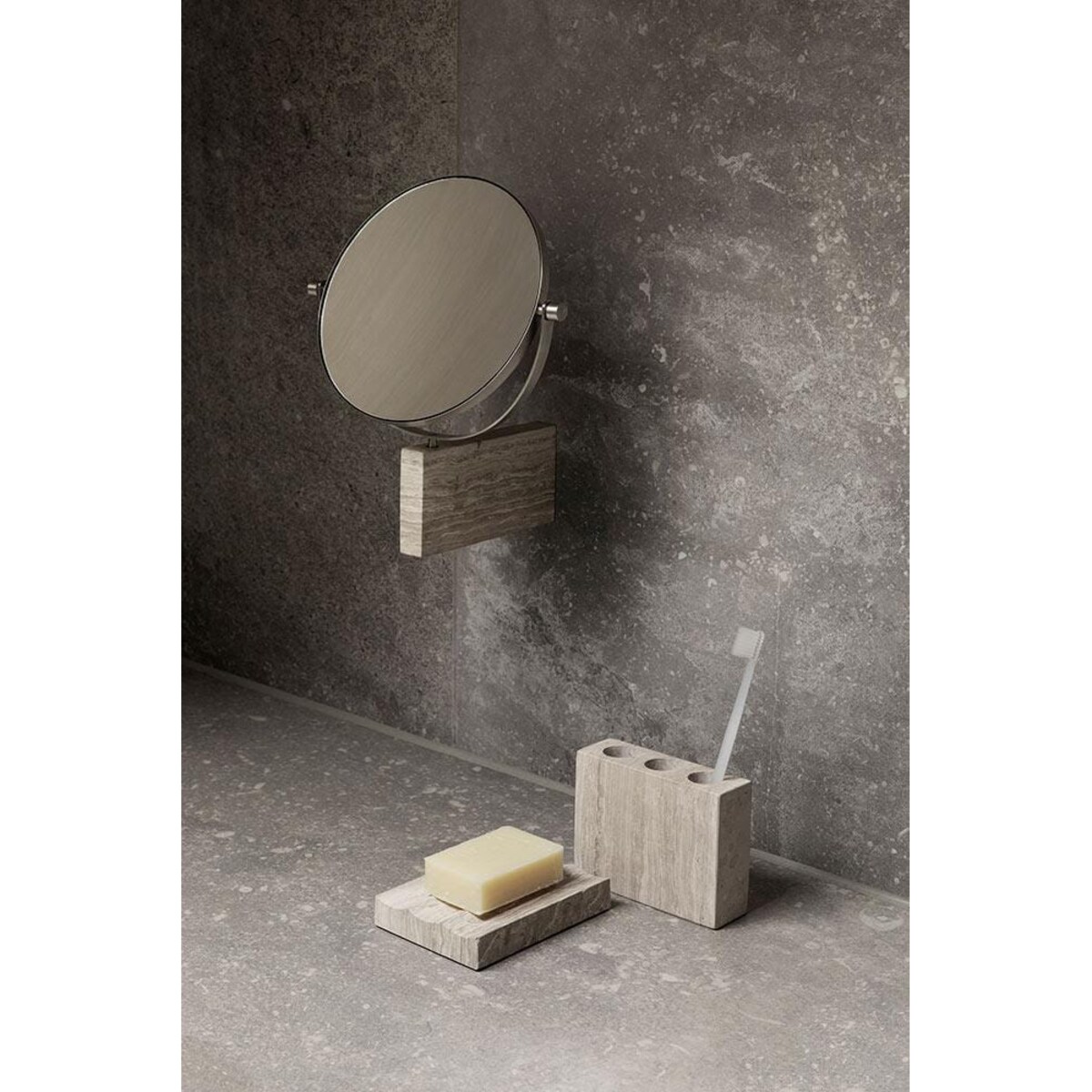 Ścienne lusterko kosmetyczne powiększające LAMURA, 2 x 22.5 x 27 cm, Blomus