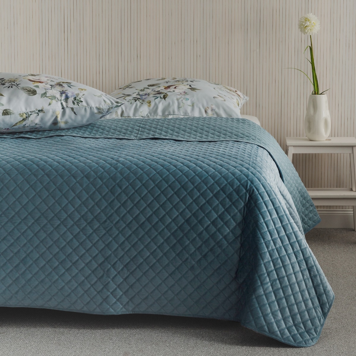 Narzuta Welwetowa w Wytłaczany Geometryczny Wzór Mismi 200x220 cm