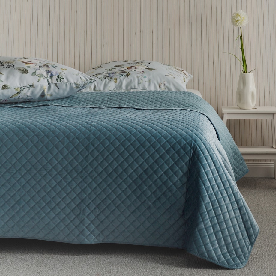 Narzuta Welwetowa w Wytłaczany Geometryczny Wzór Mismi 200x220 cm