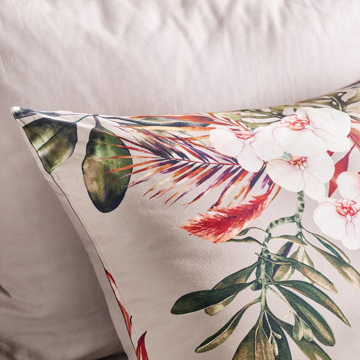 Pościel z bawełny satynowej Barelia 200x220 cm z motywem tropikalnym