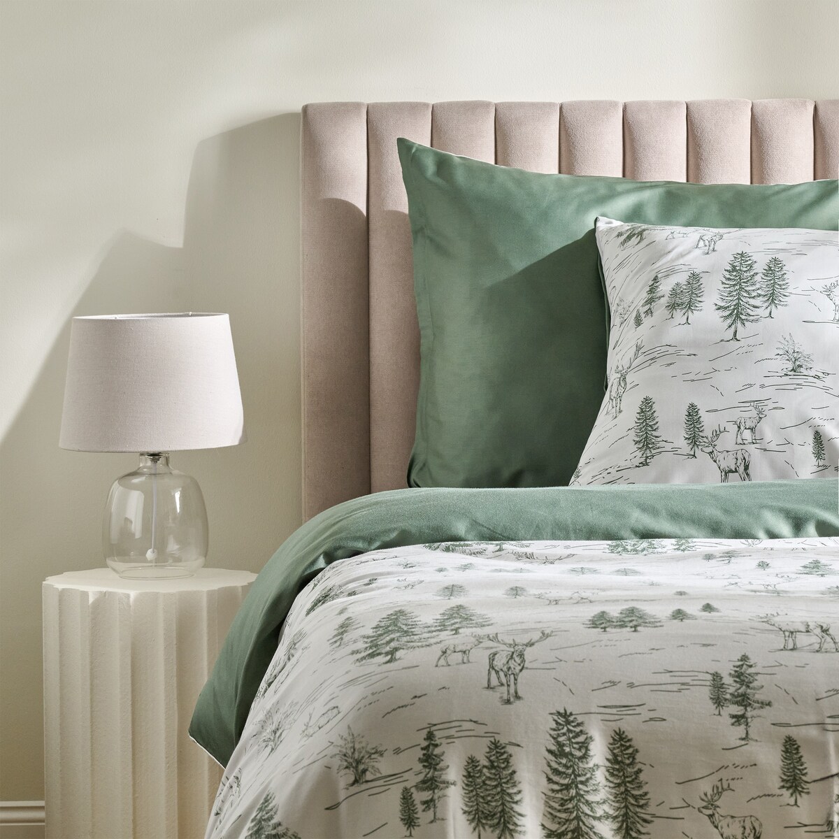 Pościel z bawełny satynowej Erdo 160x200 cm z motywem choinki