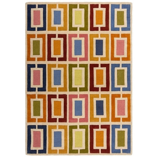 Dywan Wełniany illusion Retro Blocks Wielokolorowy 80x150