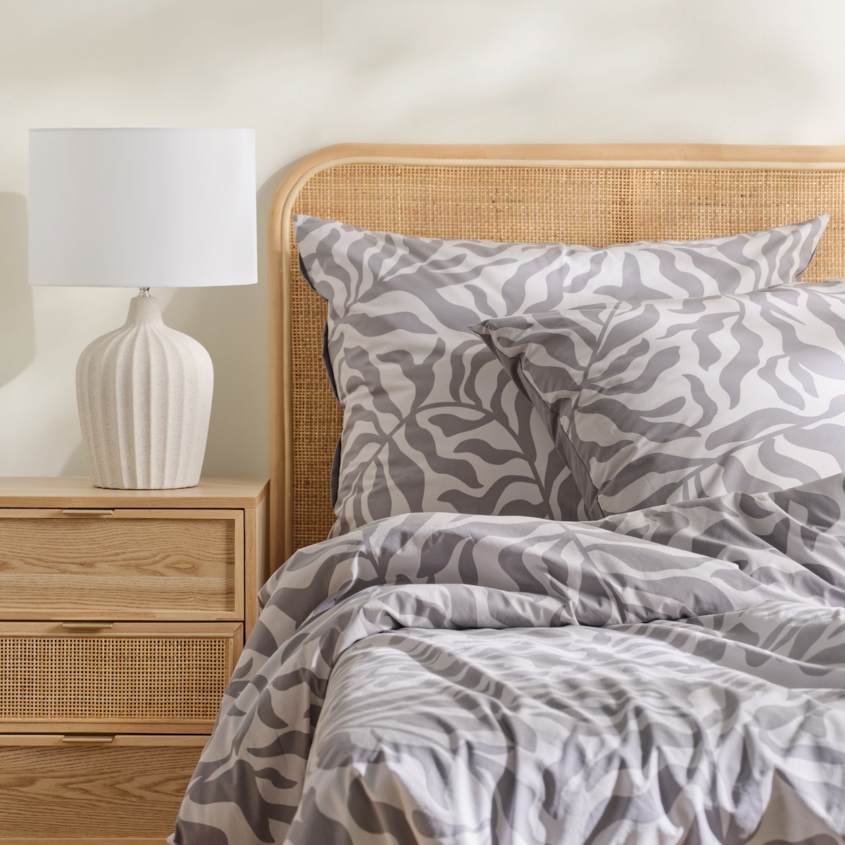 Pościel Bawełniana Kamea 160x200 cm z motywem liściastym