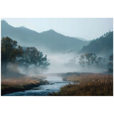 Fototapeta Do Sypialni Salonu Na Flizelinie Las Góry Niebieski 400x280