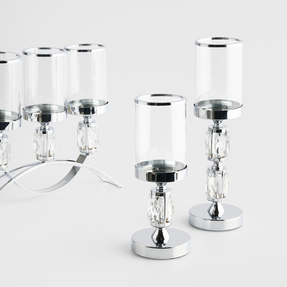 Świecznik potrójny Noova trio z motywem geometrycznym