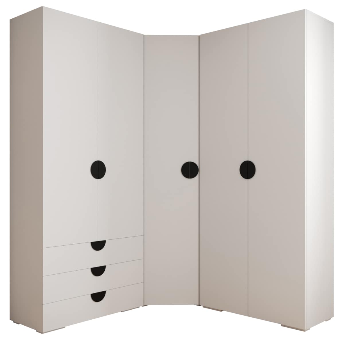 Garderoba wysoka do przedpokoju INOVA 4 Z1 biały+czarny