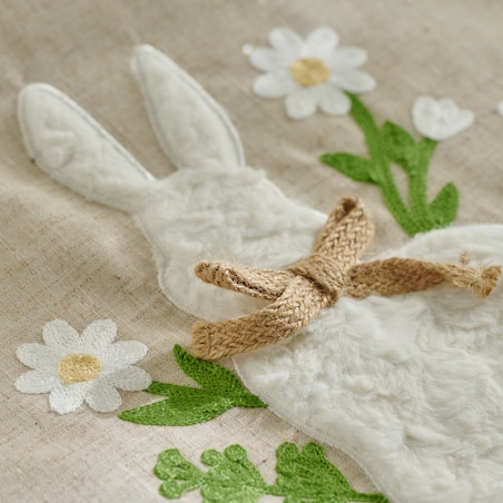 Bieżnik Haftowany Olmo 40x180 cm z motywem królika