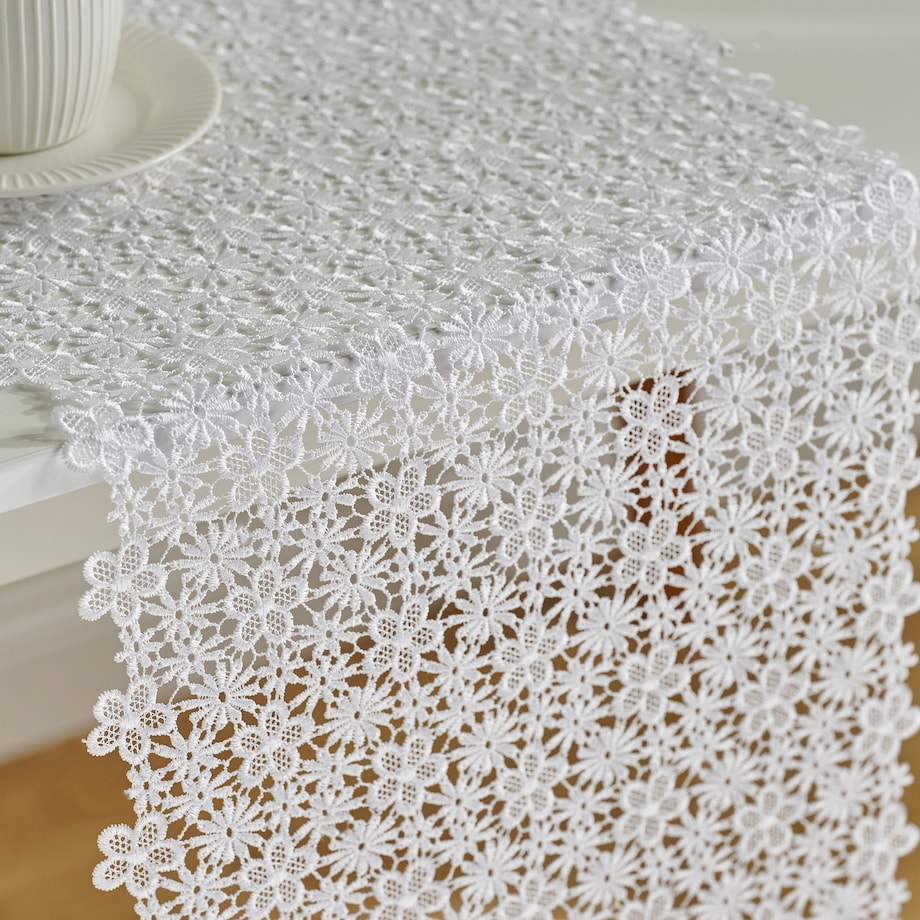 Bieżnik koronkowy Florina 35x180 cm z motywem kwiatowym