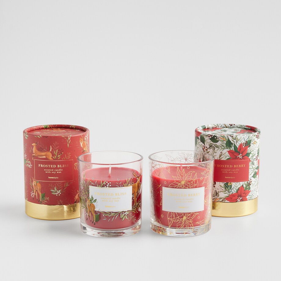 Świeca Zapachowa Poinsetta box z motywem gwiazdy betlejemskiej