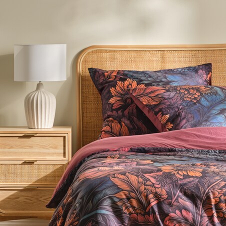 Pościel Z Mikrofibry Cosimira 160x200 cm z motywem liściastym
