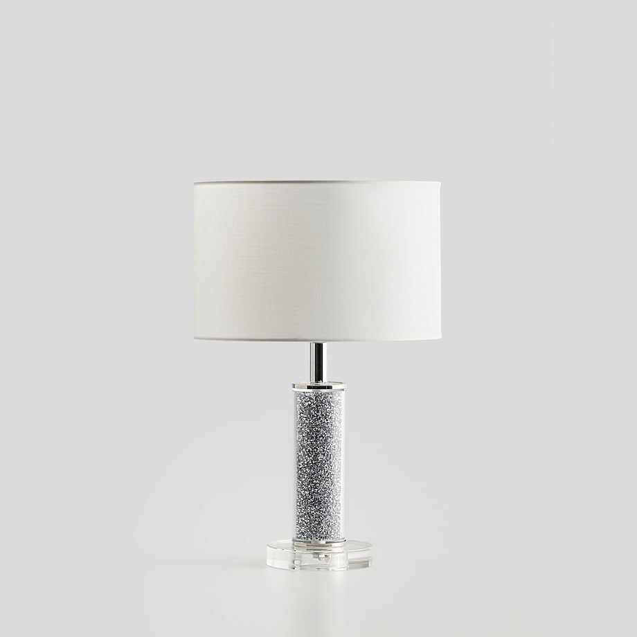 elegancka lampa stołowa z kryształkami diamonddust
