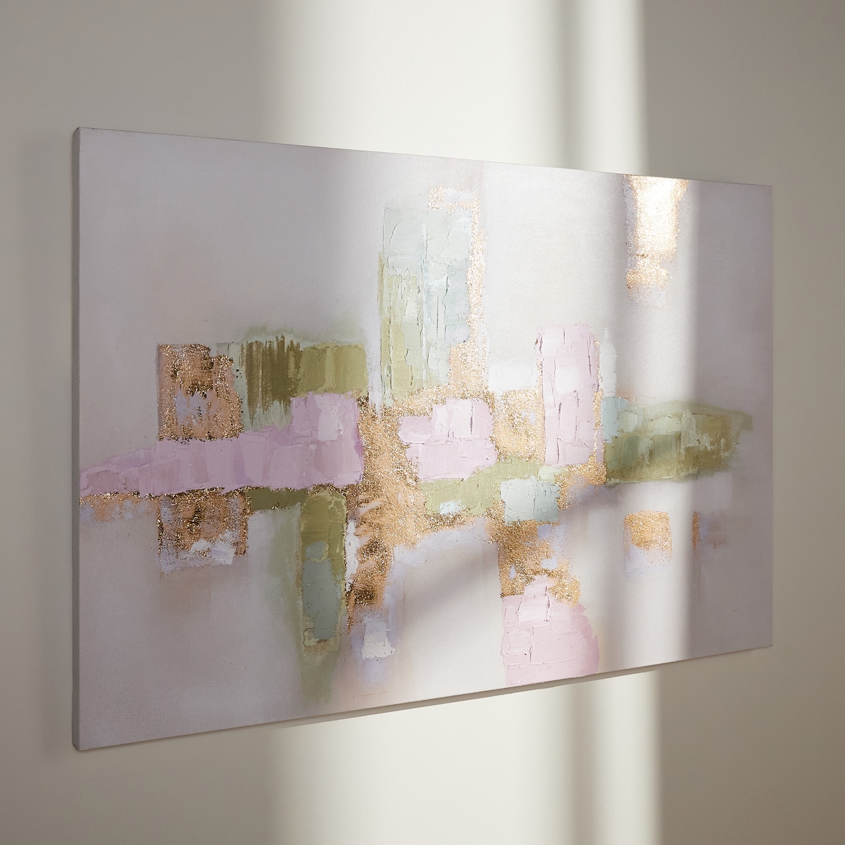 Ręcznie zdobiony obraz abstrakcja z elementami złota cilaro 80x120