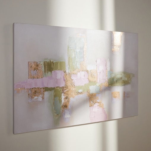 Ręcznie zdobiony obraz abstrakcja z elementami złota cilaro 80x120