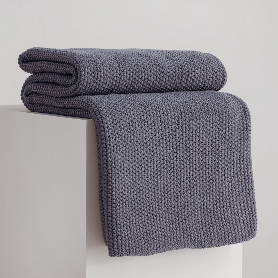 Koc jednokolorowy dzianinowy Zaldar 130x170 cm