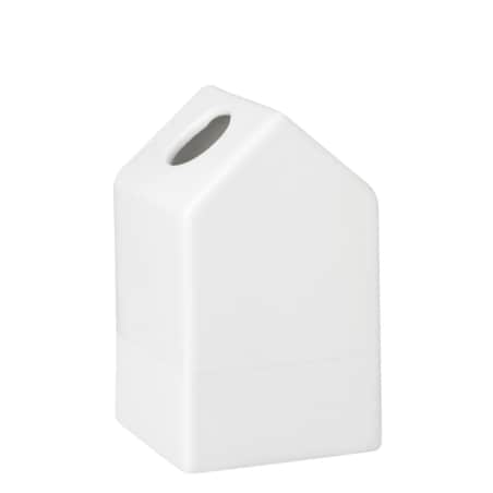 Zestaw 4 wazoników, domki białe, Porcelana