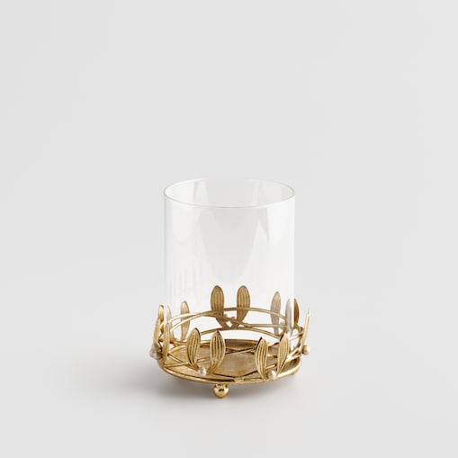 Świecznik Pono two z motywem liściastym