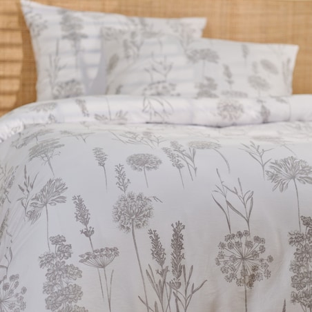 Pościel z bawełny satynowej Isoso 160x200 cm z motywem roślinnym