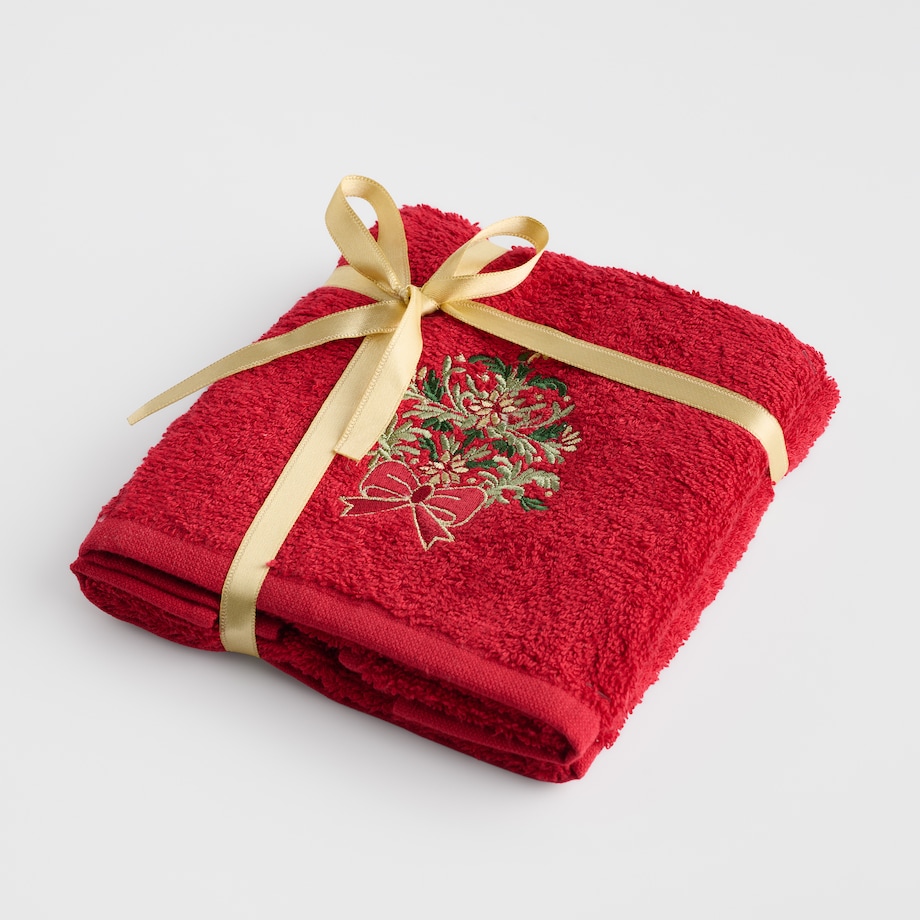 Komplet ręczników dekoracyjnych do twarzy lub rąk 2szt Natal 30x50 cm z motywem choinki