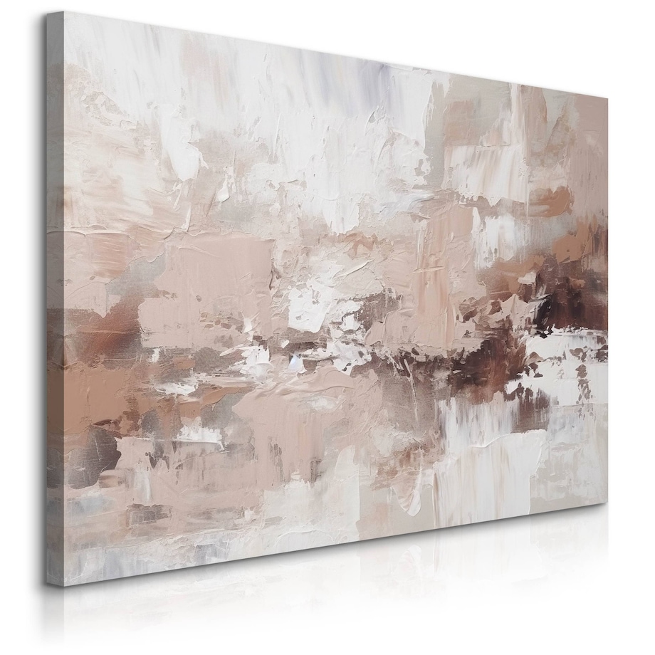 Obraz Canvas Do Salonu Abstrakcyjne Wzory Farba Beżowa Dekoracja 70x50cm