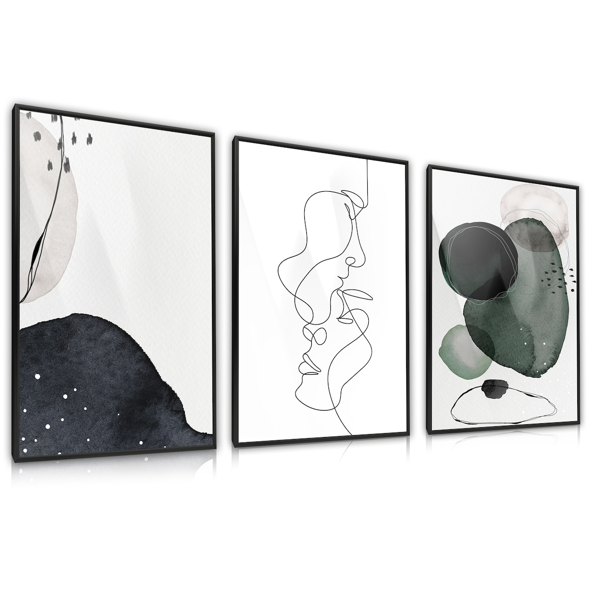 ZESTAW 3X PLAKAT W RAMIE DO SYPIALNI PORTRETY LINE-ART MINIMALIZM 30x40cm