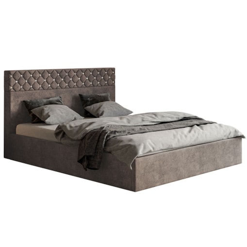 Łóżko sypialniane 180x200 OLDO 4 tapicerowane, tkanina hydrofobowa-brązowe