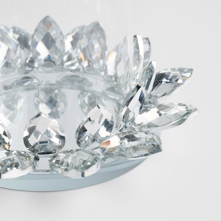 Świecznik Cristal shine glass z motywem kwiatowym