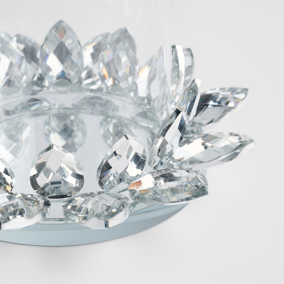 Świecznik Cristal shine glass z motywem kwiatowym