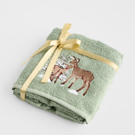 Komplet ręczników dekoracyjnych do twarzy lub rąk 2szt Hirvos 30x50 cm z motywem zwierząt leśnych