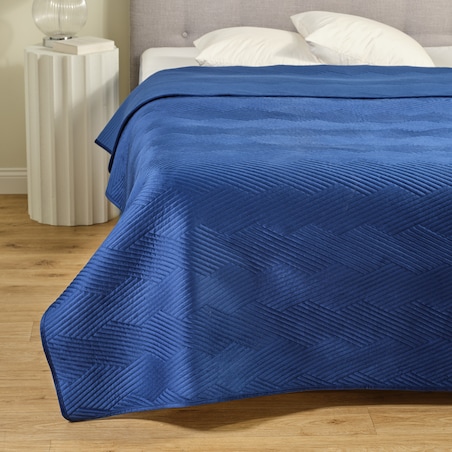 Jednokolorowa narzuta na łóżko z wytłoczonym wzorem Trialett 180x220 cm