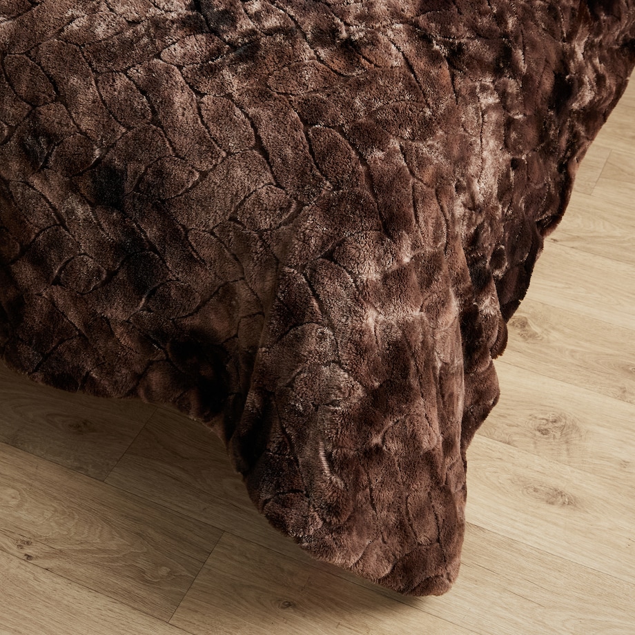 Drukowana futrzana narzuta na łóżko Norana 180x200 cm