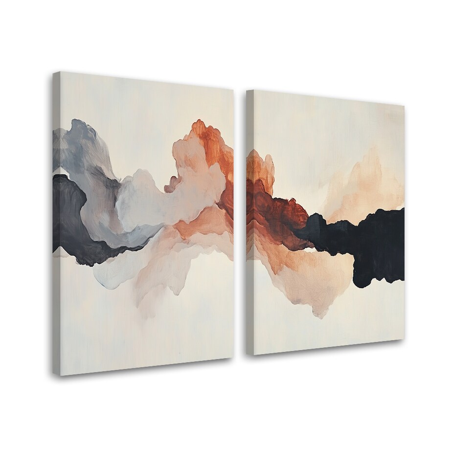 Obrazy sety zestaw 2 szt do salonu sypialni kuchni biura łazienki Beżowe plamy akwarela abstrakcja 120x90 (2x60x90)