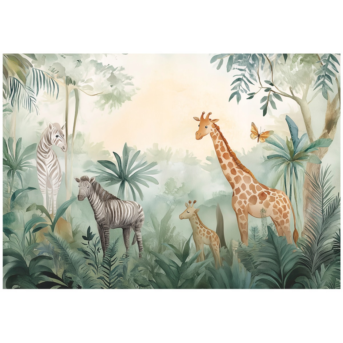 Fototapeta Dla Dzieci Na Flizelinie Zwierzęta Żyrafa Zielony 400x280