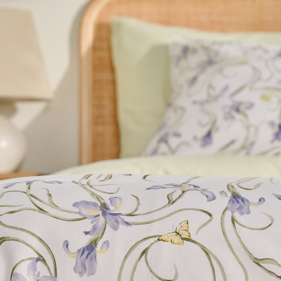 Pościel z bawełny satynowej Irisoni 160x200 cm z motywem kwiatowym