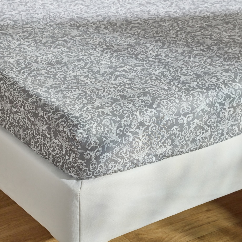 Prześcieradło z mikrofibry z gumką Chita 180x200 cm z motywem arabeski