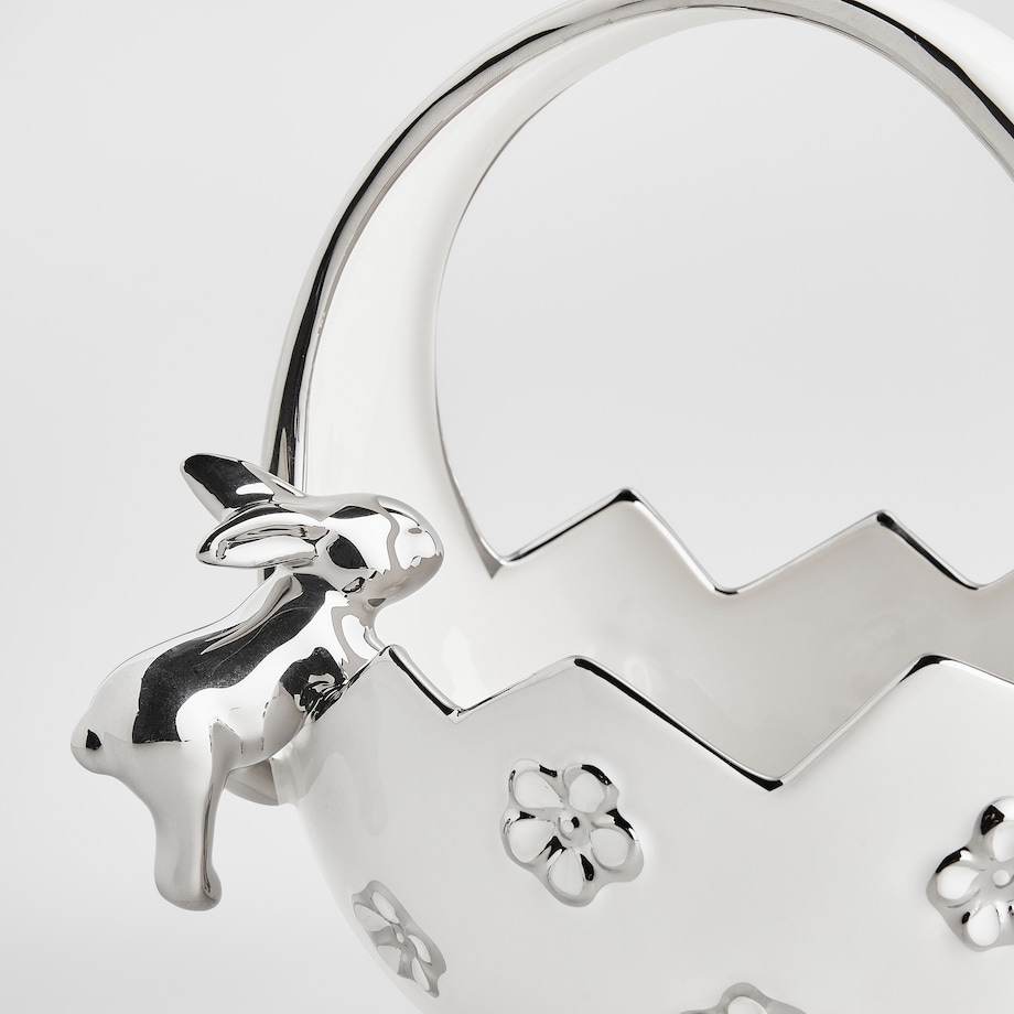 Koszyk Flosales z motywem królika i kwiatów