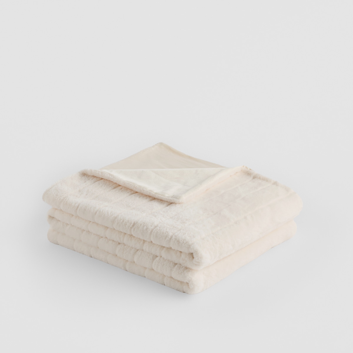 Jednokolorowa futrzana narzuta na łóżko Classolo 180x200 cm